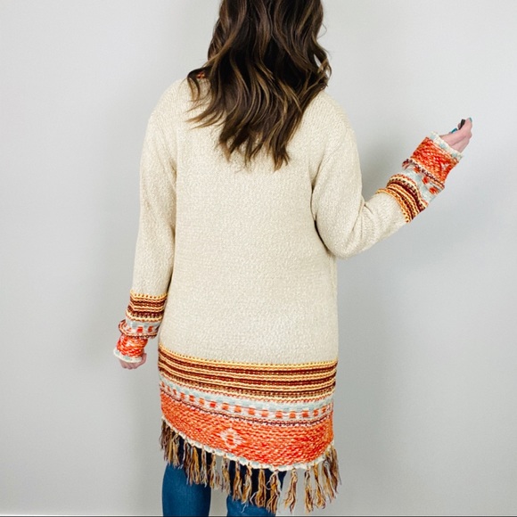 Bonfire Fringe Aztec Cardigan - Fate - Picture 4 of 7